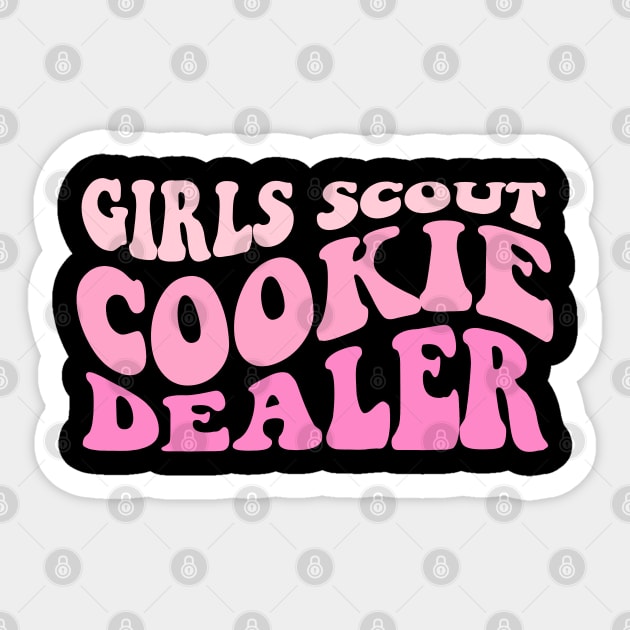 Girls Cookie Dealer Scout groovy Cookie scouting lover Women Sticker by Emouran